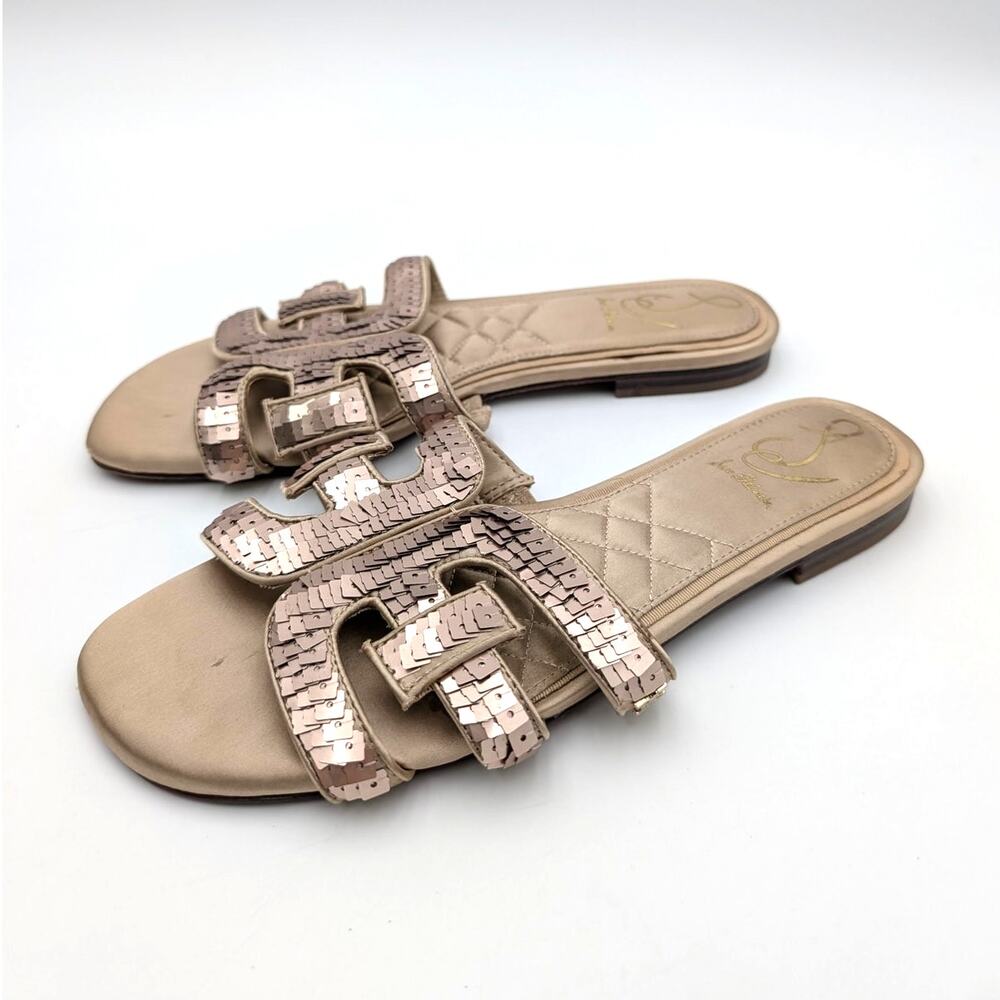 Sam Edelman Bay Glamour Slide Sandals Women's Molten Gold Size US8M EU38.5